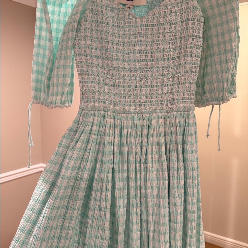 JessaKae Mint Gingham Puff-Sleeve Maxi Dress - Women - Picture 6 of 7